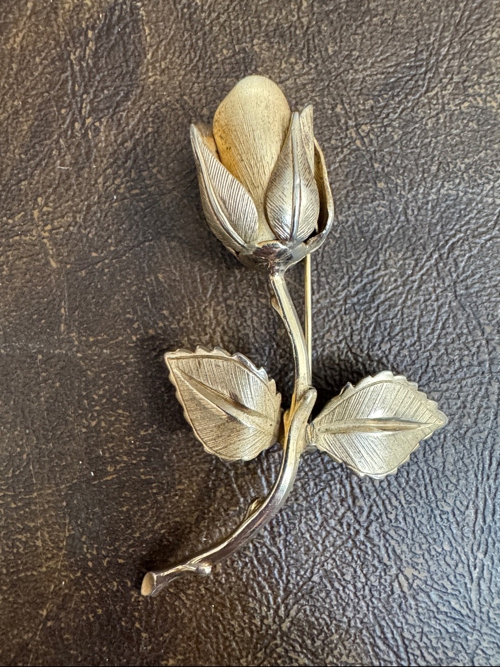 VINTAGE GIOVANNI 3D ROSE BROOCH PIN FLOWER JEWELRY COLLECTIBLE